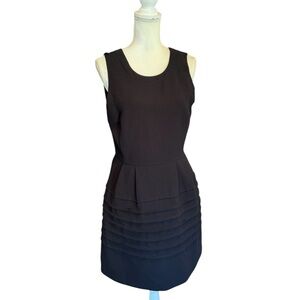 Madewell Black Sleeveless Pleated Bottom Mini Dress 8